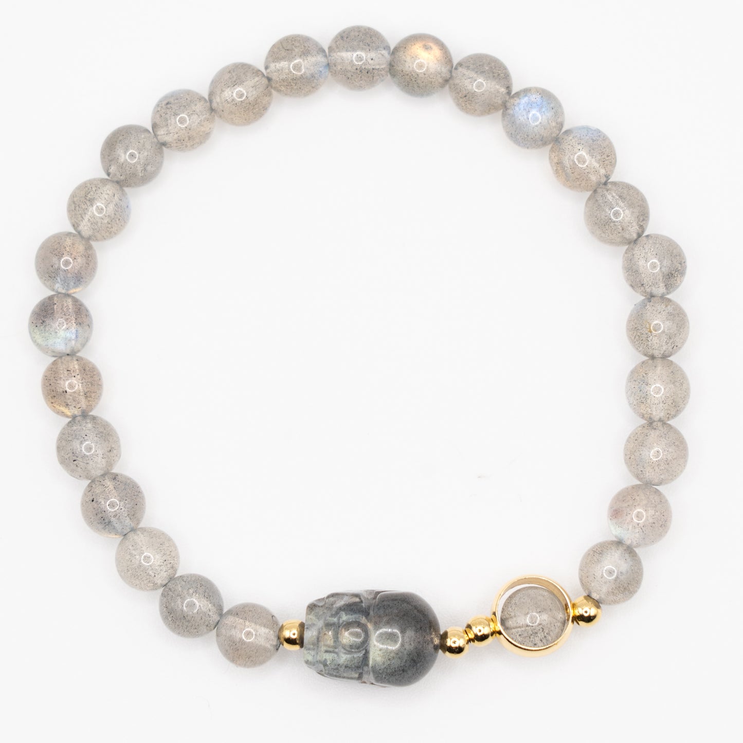 Gray Moonstone Single-Loop Bracelet - Balance & Protection
