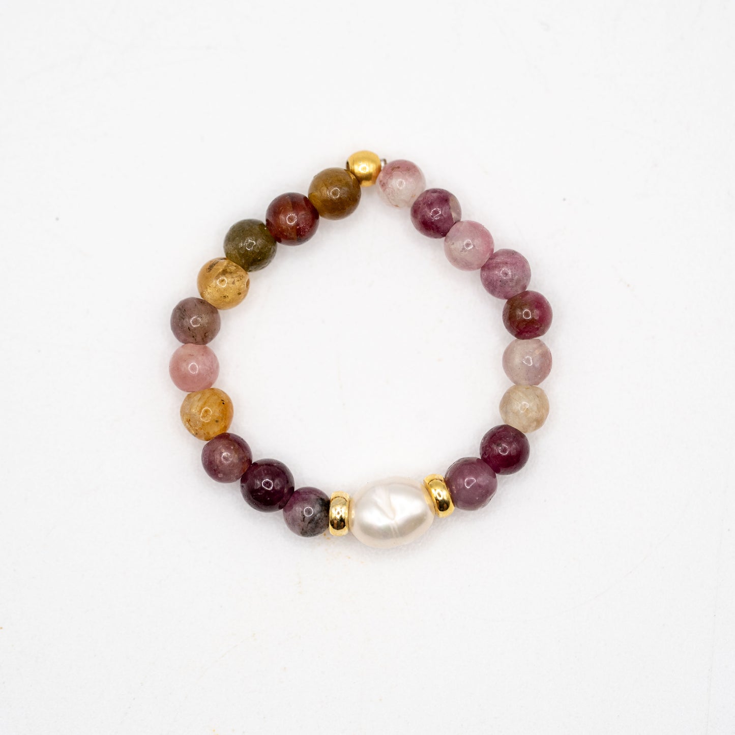 Tourmaline+Natural Fresh Water Pear Ring