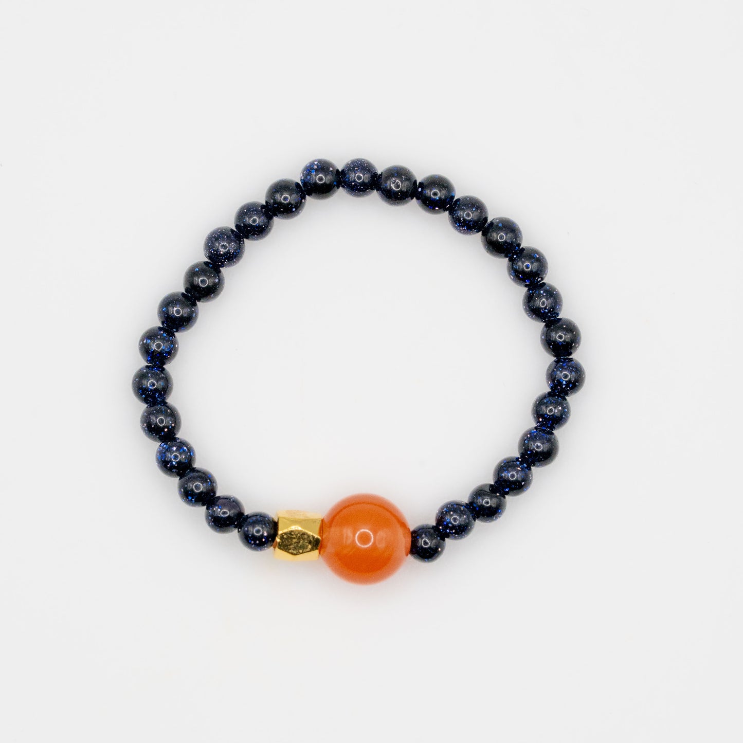 Blue Goldstone+ Nanhong Agate Ring