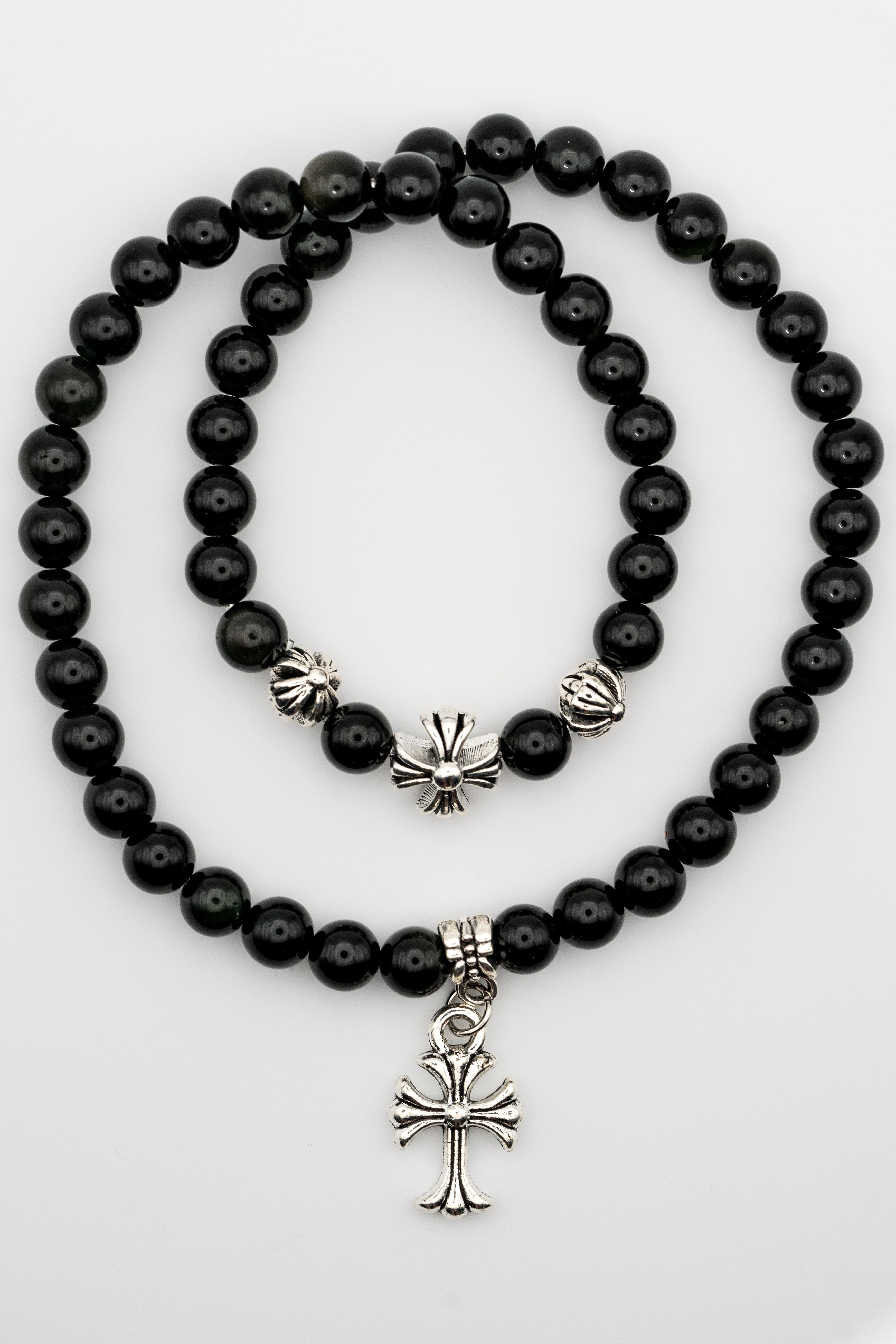 Obsidian Multi-Loop Bracelet - Protection & Grounding