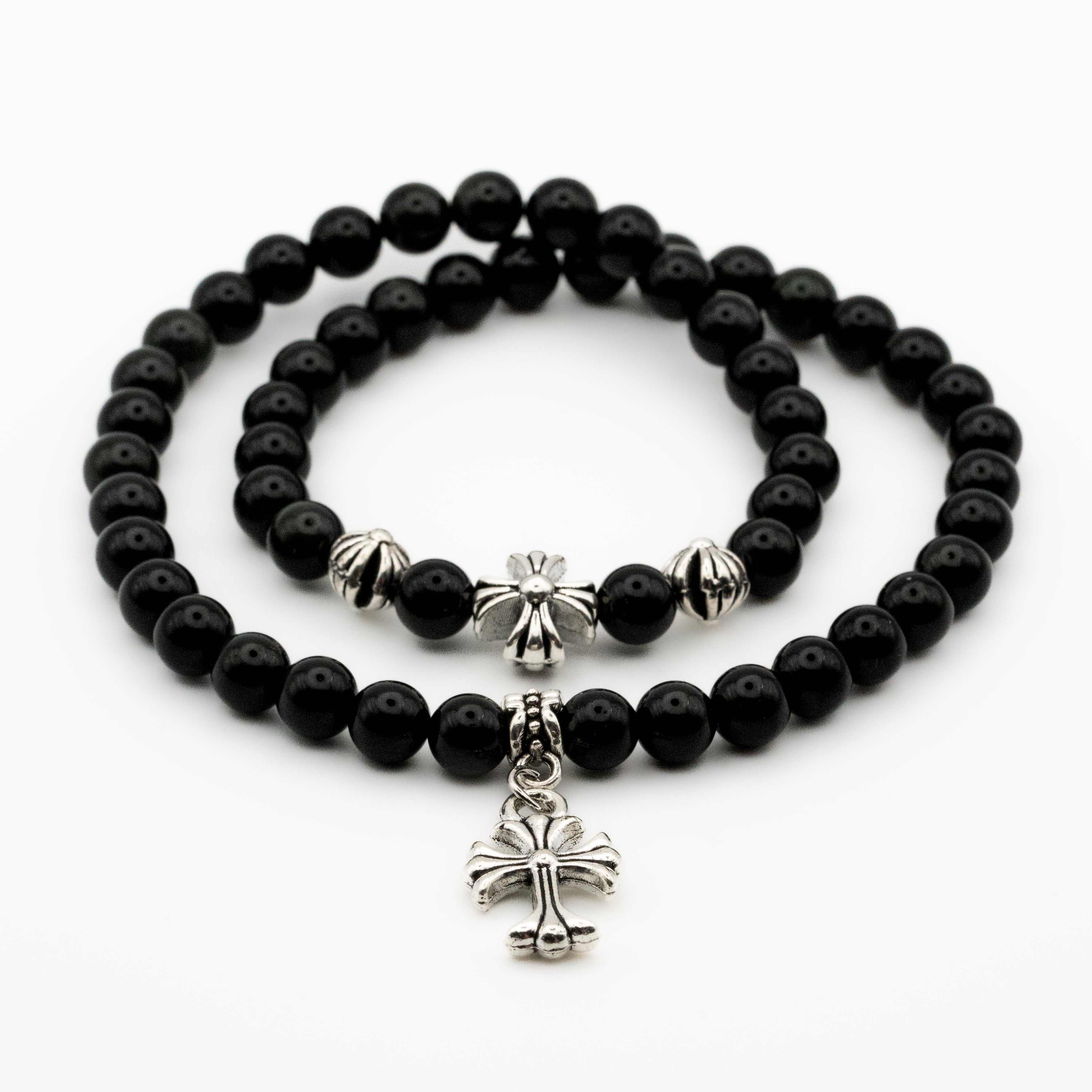 Obsidian Multi-Loop Bracelet - Protection & Grounding