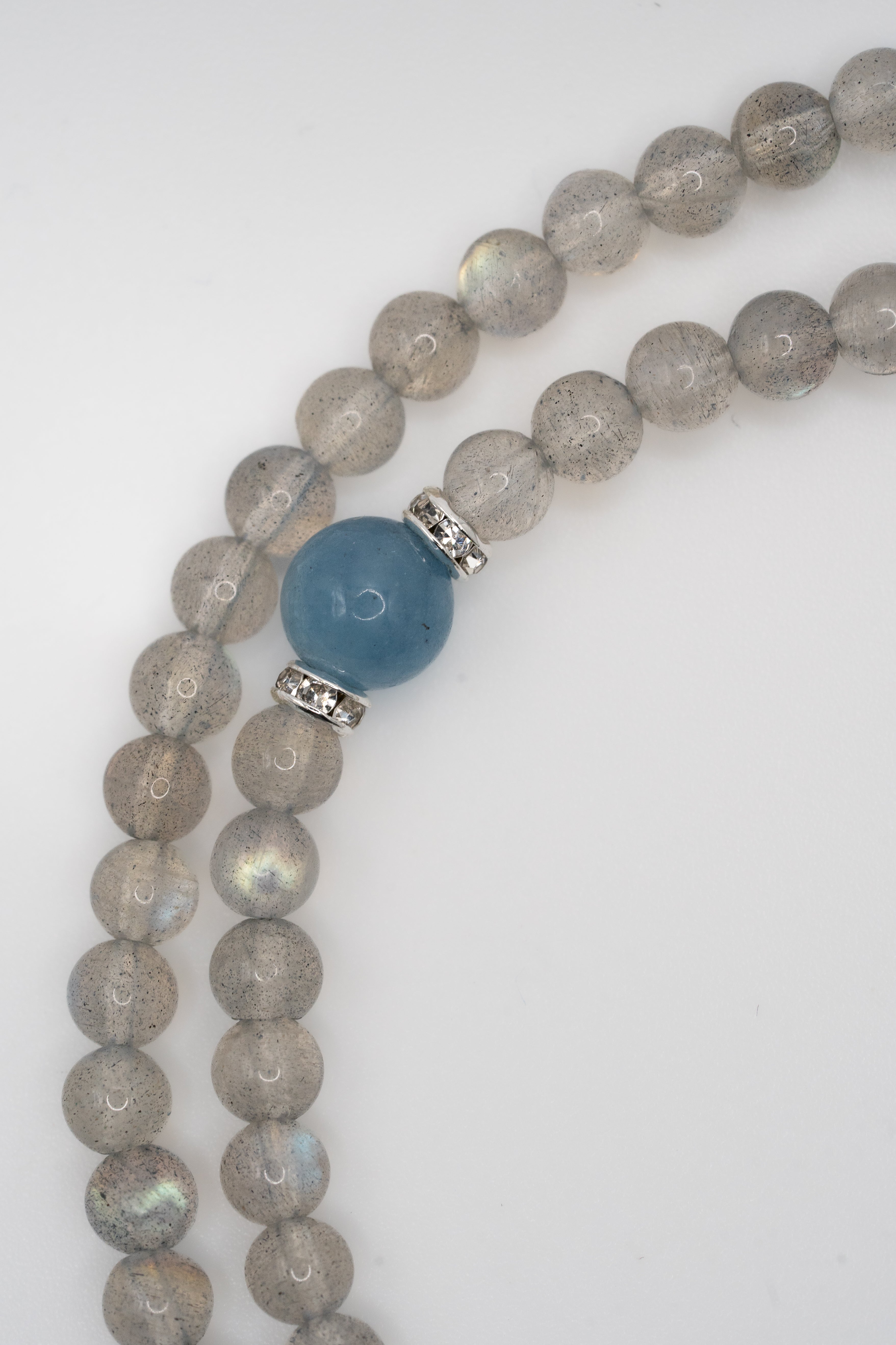 Labradorite Grey Moonstone & Aquamarine Multi-Loop Bracelet - Balance & Serenity