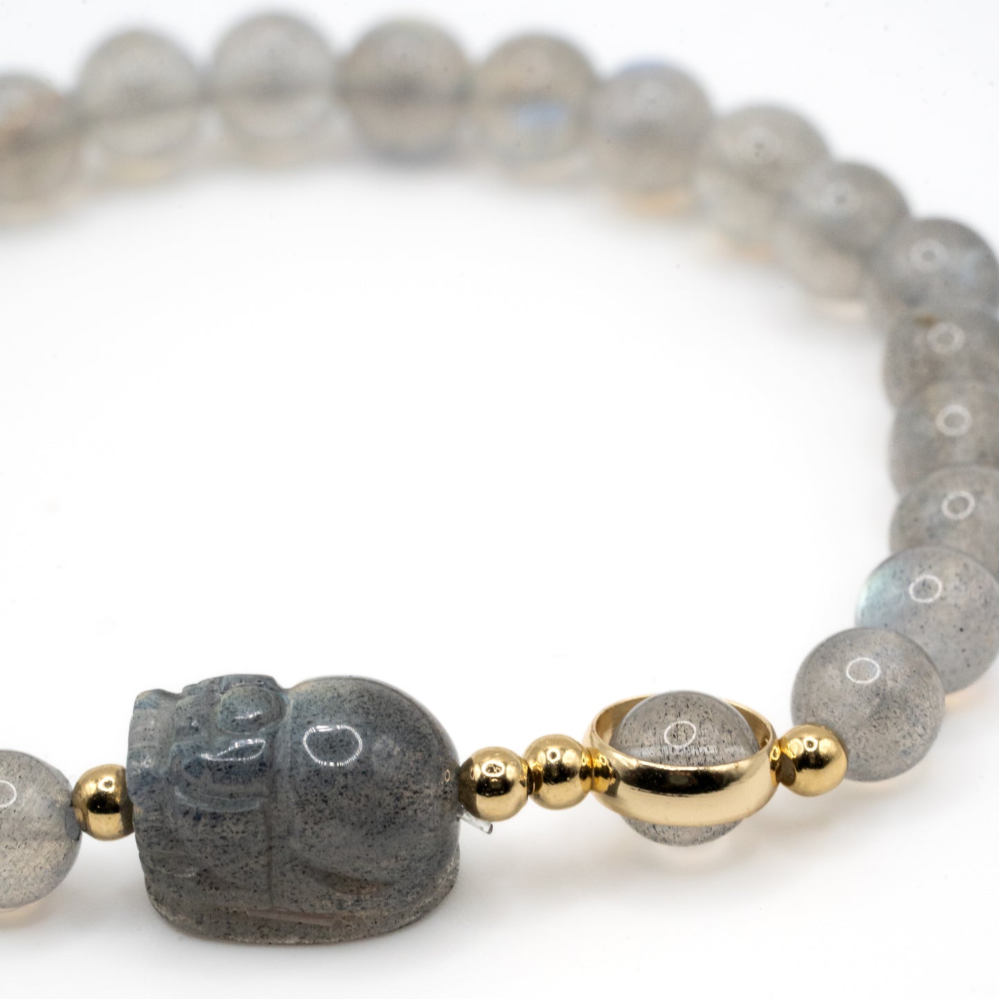 Gray Moonstone Single-Loop Bracelet - Balance & Protection