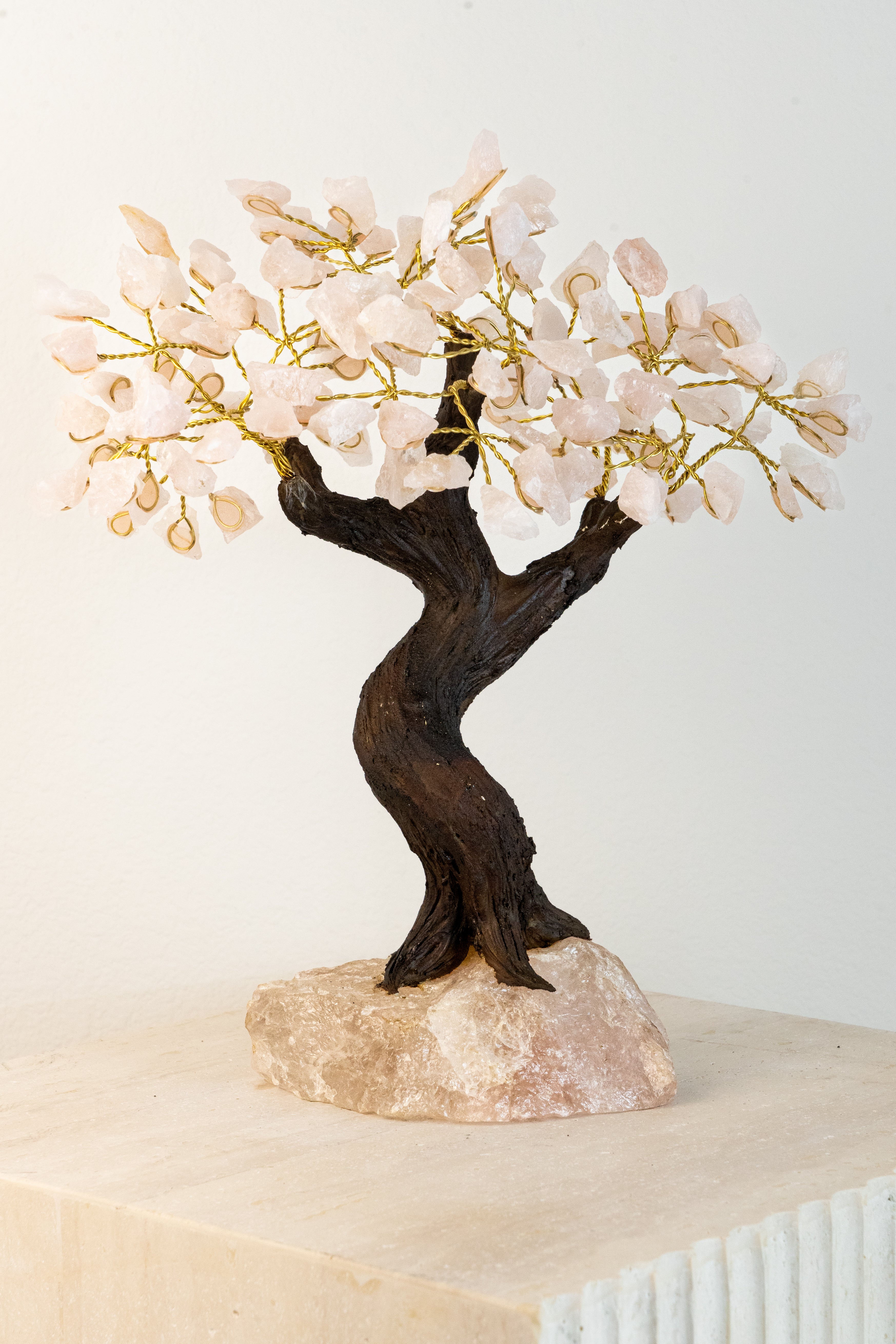 Spiritual Love Raw Rose Quartz Feng Shui Tree