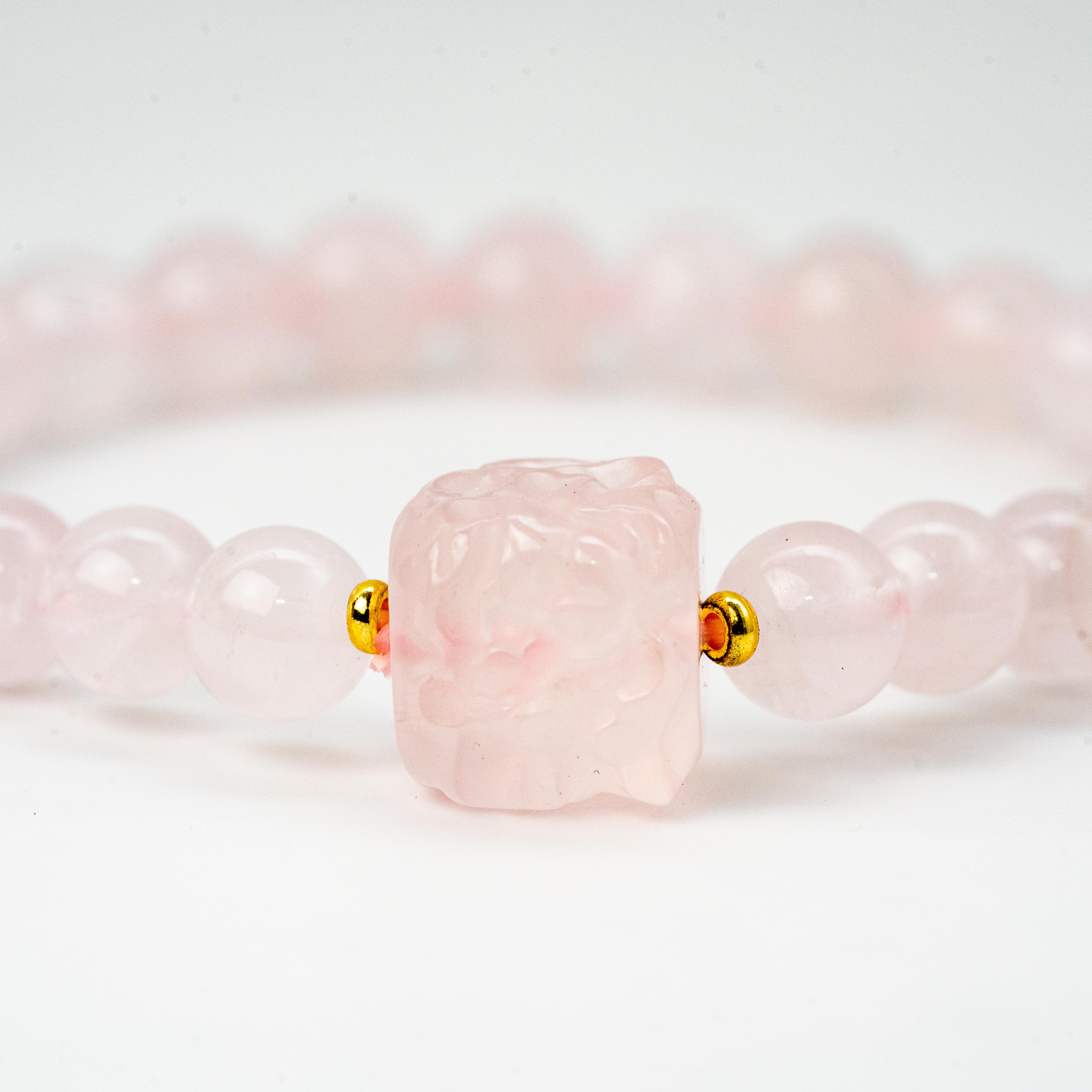 Madagascar Rose Quartz Single-Loop Bracelet Energy Soothing