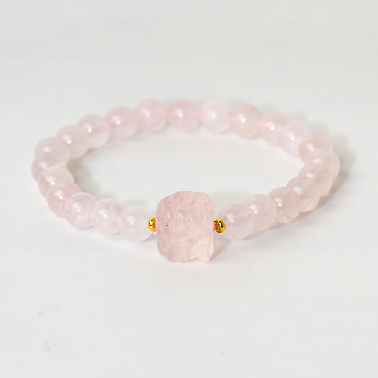 Madagascar Rose Quartz Single-Loop Bracelet Energy Soothing