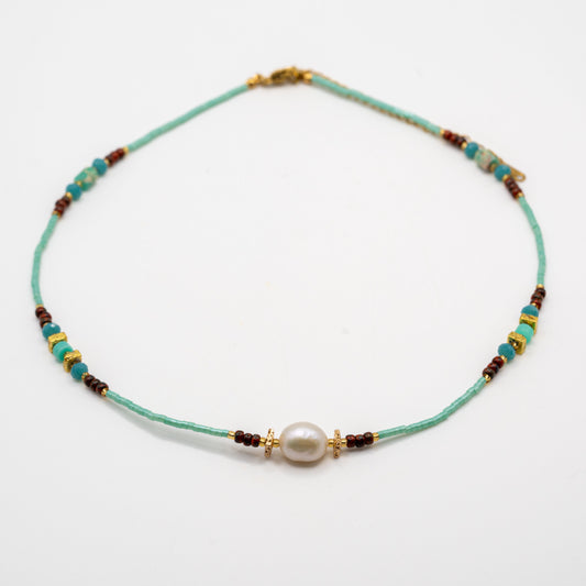 Shaped Necklace with Natural Freshwater Pearls