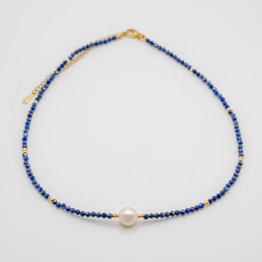 Lapis Lazuli & Freshwater Pearl Bracelet