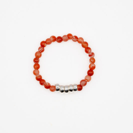 Nanhong Agate+925 Silver Ring