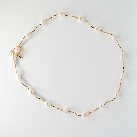 DT Buckle Baroque Pearl Necklace