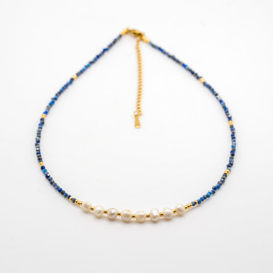LAPIS LAZULI & Multi-FRESHWATER PEARL BRACELET