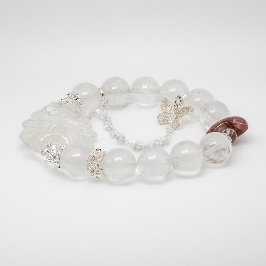 Trio Crystal Fox Head Single-loop Bracelet - Serene Protection & Spiritual Guidance